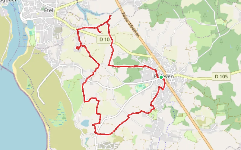 Tracé du parcours Sentier des villages d'Erdeven