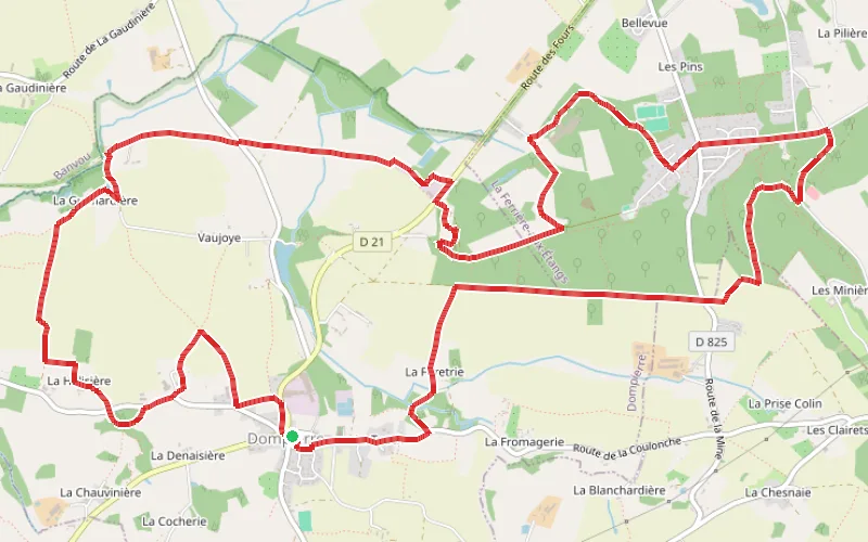 Tracé du parcours Le circuit du Fer à Dompierre