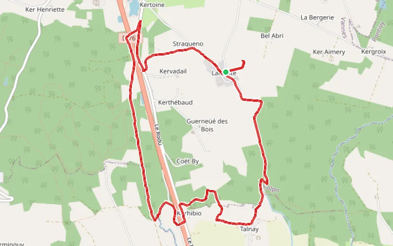 Tracé du parcours Colpo - Les tumulus de Larcuste
