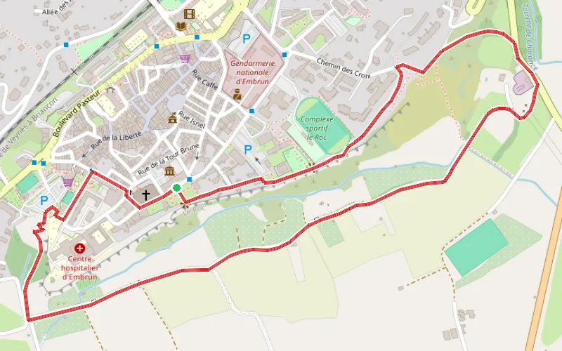 Tracé du parcours Le Roc à Embrun, une histoire à découvrir
