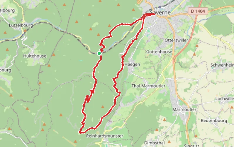 Tracé du parcours Aux environs de Saverne