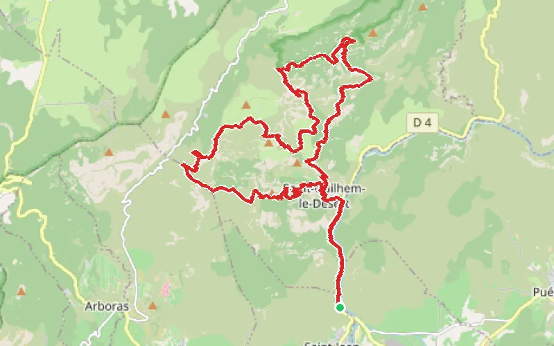 Tracé du parcours Autour de Saint-Guilhem-le-Désert