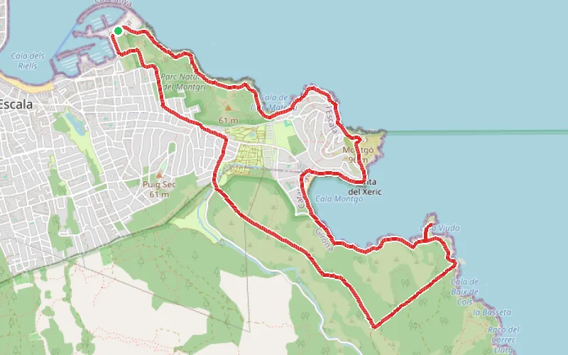 Tracé du parcours Boucle de Montgó au départ du Port de l'Escala
