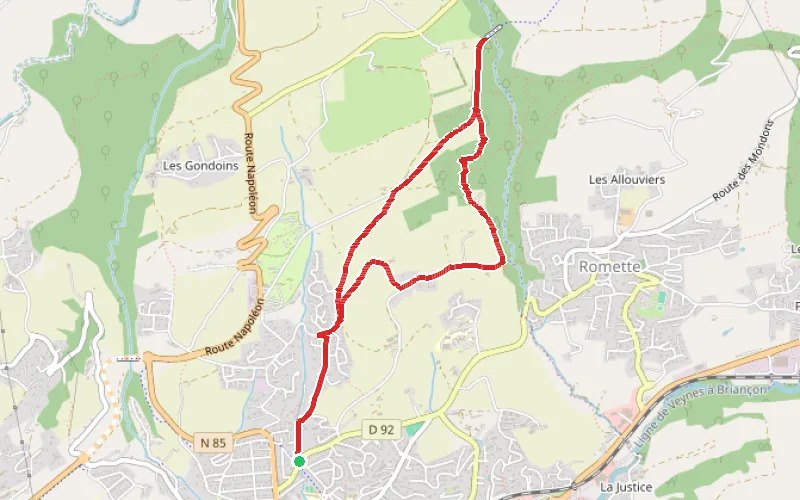 Tracé du parcours Le Viaduc du Buzon