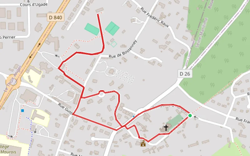 Tracé du parcours Circuit Saint-Louis à La Saussaye