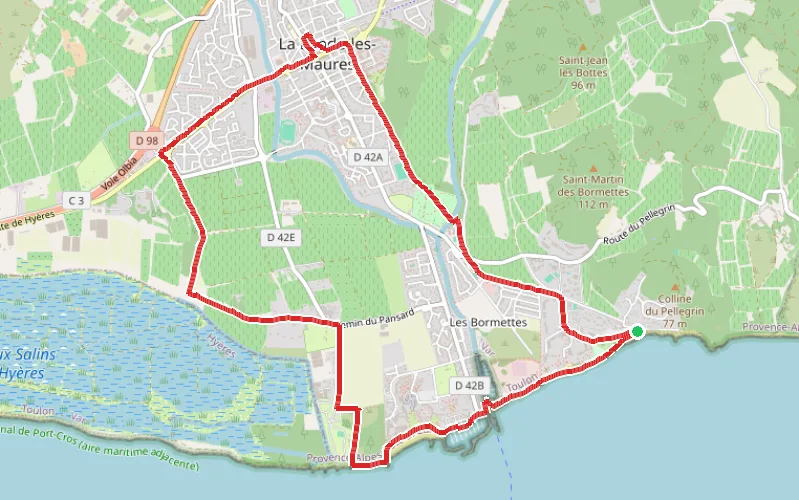 Tracé du parcours Le tour de La Londe-les-Maures