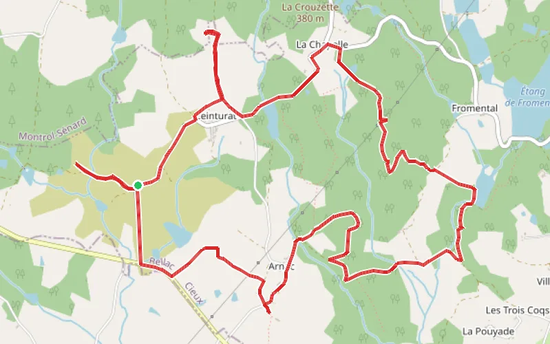 Tracé du parcours Circuit des mégalithes de Ceinturat