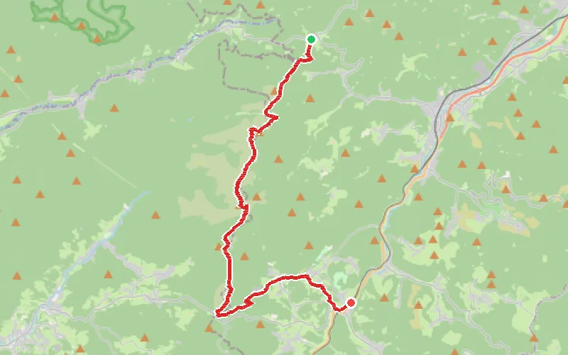 Tracé du parcours Entre les cols du Donon, de Prayé et du Hantz jusqu'à Saint-Blaise-la-Roche