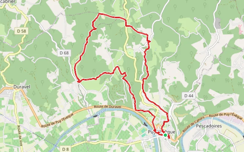 Tracé du parcours Circuit de Martignac