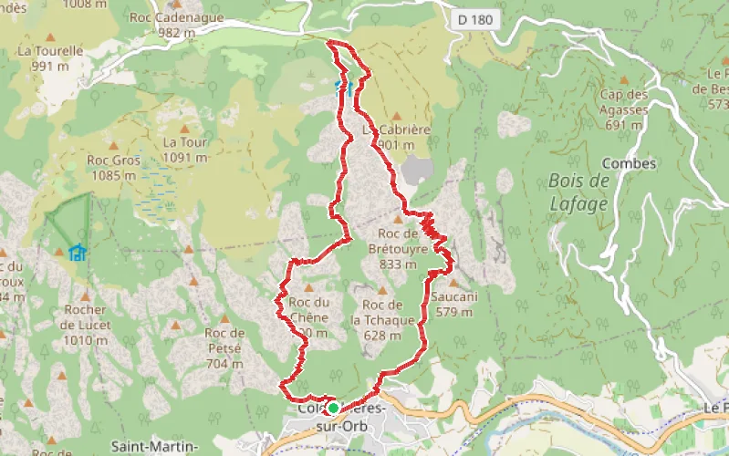 Tracé du parcours De l'Esquino d'Aze au chemin des Fleisses via le hameau de La Fage