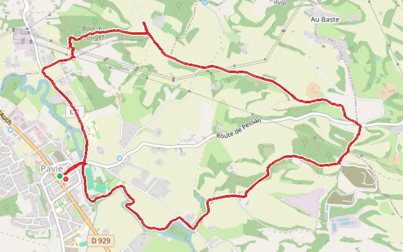 Tracé du parcours Sur les hauteurs de Pavie