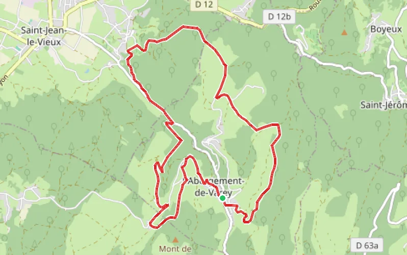 Tracé du parcours Autour de l'Abergement-de-Varey
