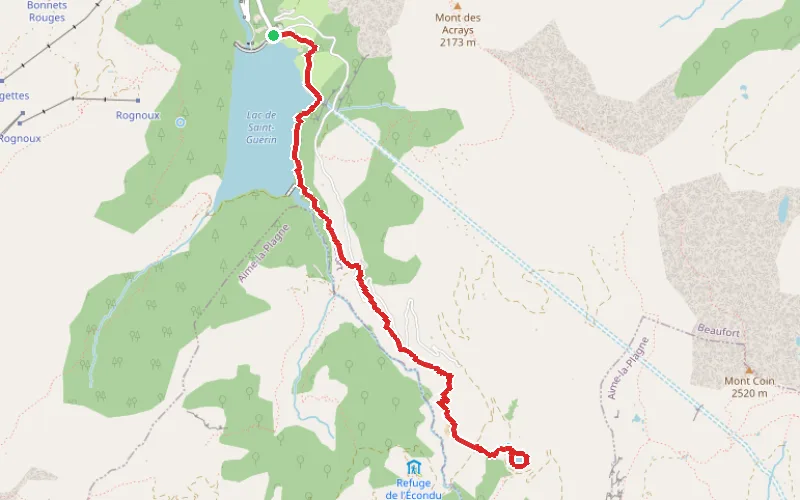 Tracé du parcours Le Lac des Fées