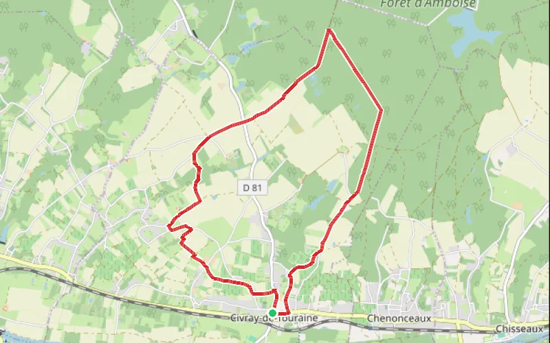 Tracé du parcours Civray-de-Touraine