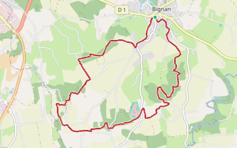 Tracé du parcours Circuit des Landes de Lanvaux à Bignan