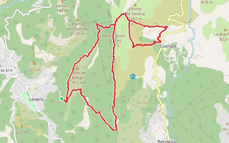 Tracé du parcours Autour du Mont Férion
