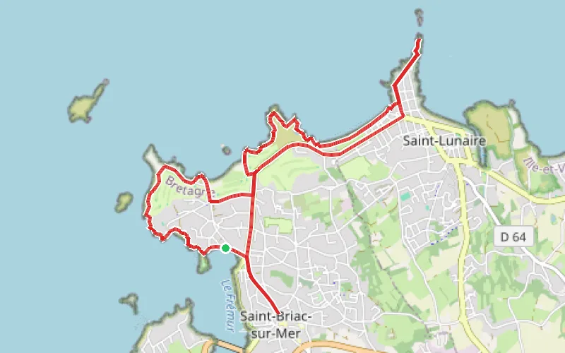 Tracé du parcours Les trois Pointes de Saint-Briac à Saint-Lunaire