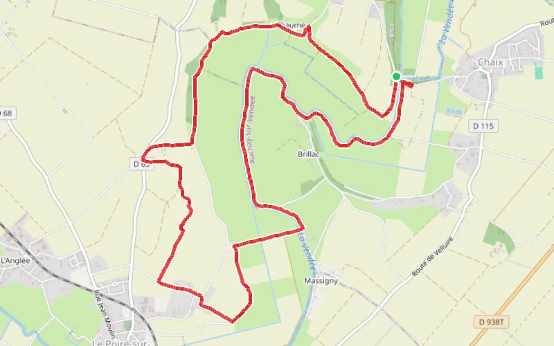 Tracé du parcours Autour d'Auchay-sur-Vendée