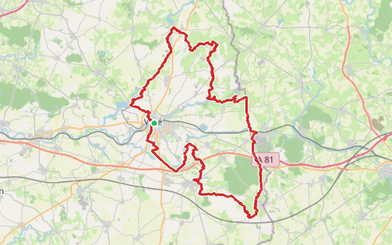 Tracé du parcours Tour des Portes de Bretagne, Pays de Vitré
