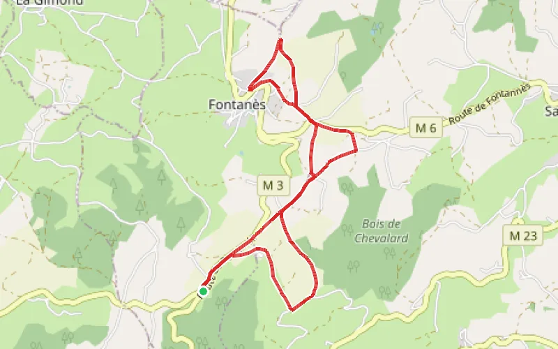 Tracé du parcours Le Pilon Fontanés
