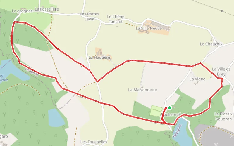 Tracé du parcours Balade autour du site de Rochereuil