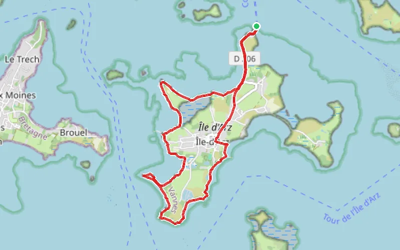 Tracé du parcours Île d’Arz, le paradis des randonneurs