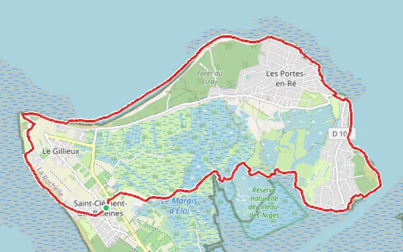 Tracé du parcours De Saint-Clément-des-Baleines aux Portes-en-Ré