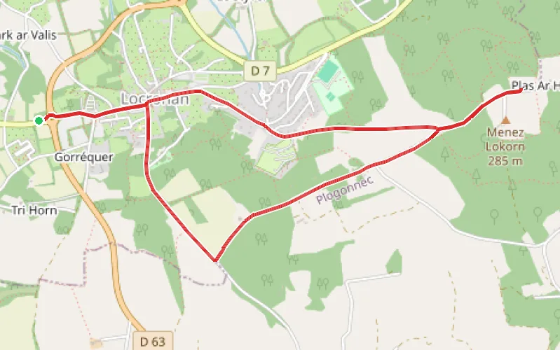 Tracé du parcours Circuit de la petite troménie de Locronan