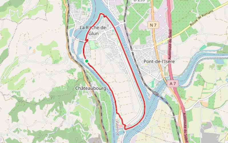 Tracé du parcours L'Île de La Roche-de-Glun