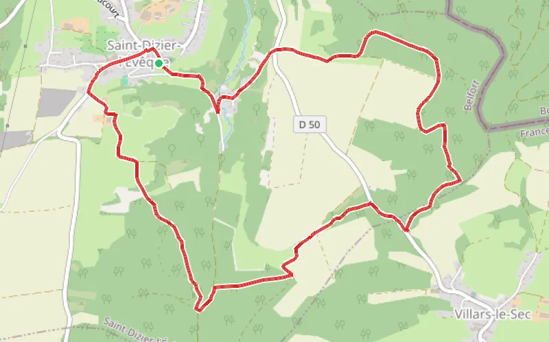 Tracé du parcours Sur les contrées de Desiderius à Saint-Dizier-l'Évêque