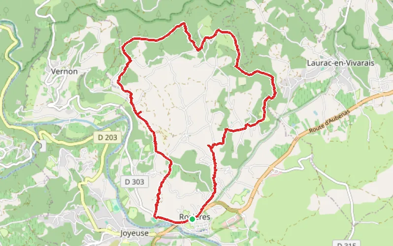 Tracé du parcours Boucle autour de Balbiac à Rosières