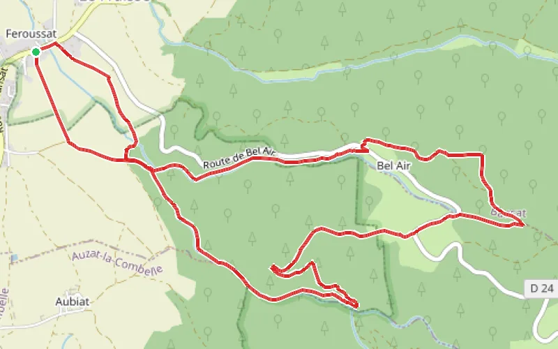 Tracé du parcours Ruisseau de la Ribeyre