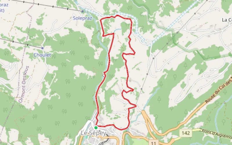 Tracé du parcours Les chalets du Sépey