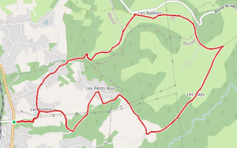 Tracé du parcours Circuit de Coupe-Gorge et des Fonds de Fer