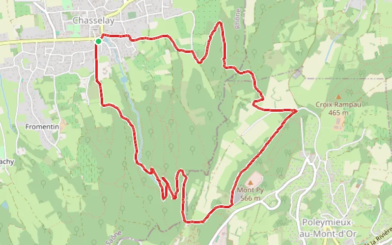 Tracé du parcours La Madone, variante