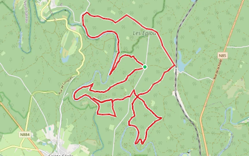 Tracé du parcours Traversée des bois de la Semois, errance pédestre.