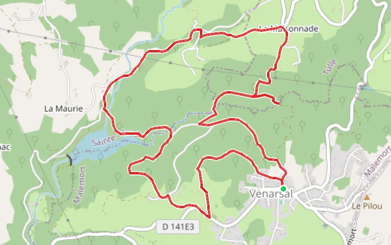 Tracé du parcours Les quatre moulins de Venarsal