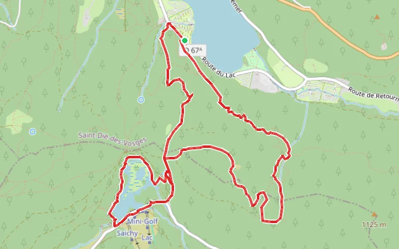 Tracé du parcours Lac de Lispach depuis le lac de Longemer