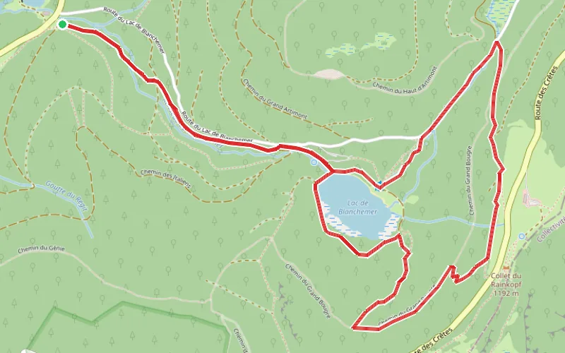 Tracé du parcours Lac de Blanchemer