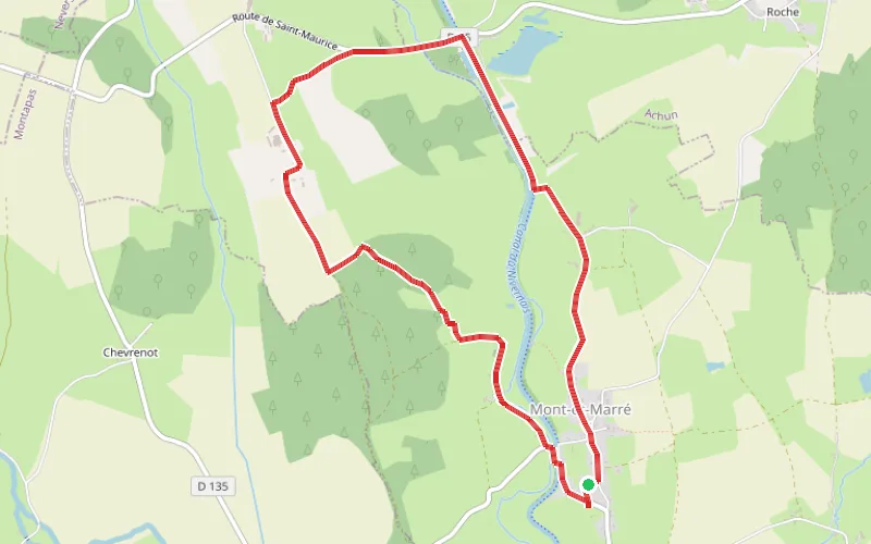 Tracé du parcours Mont-et-Marré