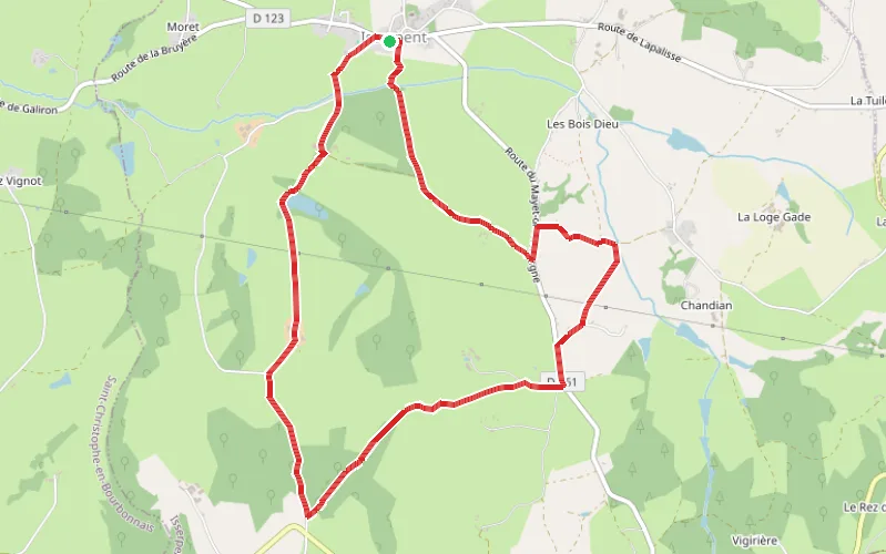 Tracé du parcours Circuit de Châteauroux à Isserpent