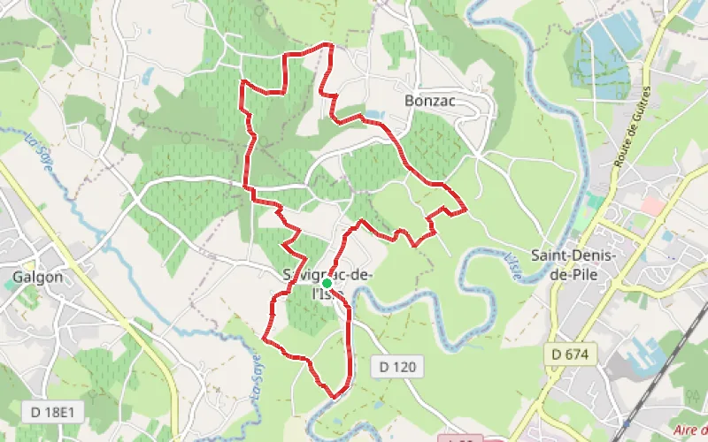 Tracé du parcours Circuit à Savignac-de-l'Isle