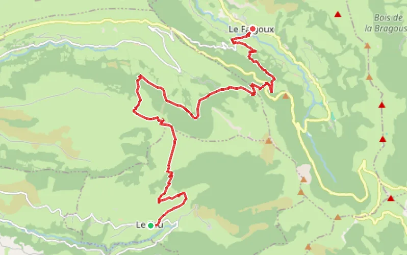 Tracé du parcours Le Fau - Le Falgoux