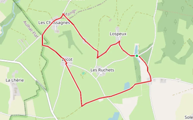 Tracé du parcours Boucle de l'Étang de Lospeux