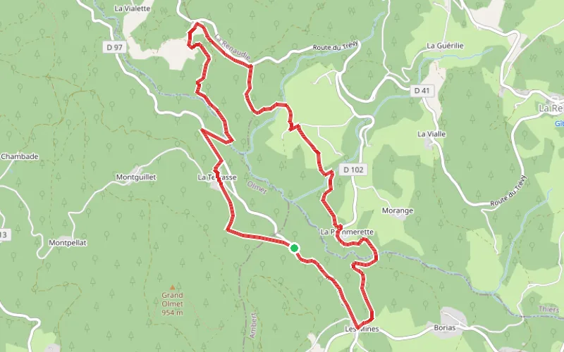 Tracé du parcours Autour du ruisseau de la Faye