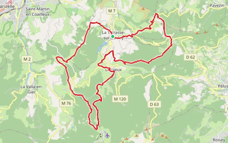Tracé du parcours Longue boucle des Croix depuis La Terrasse-sur-Dorlay