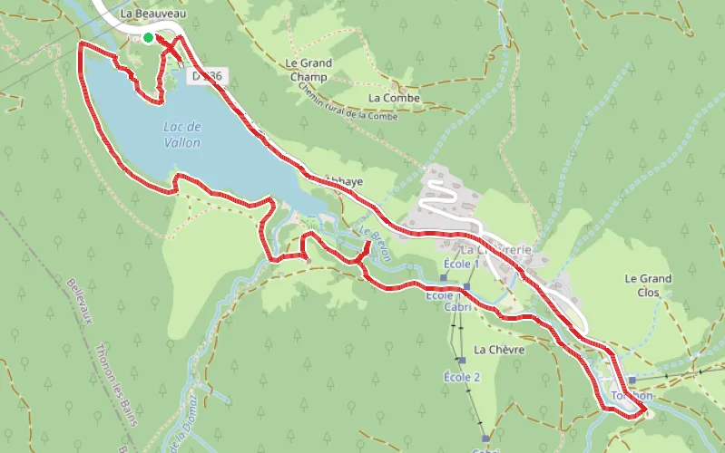 Tracé du parcours Tour du Lac de Vallon