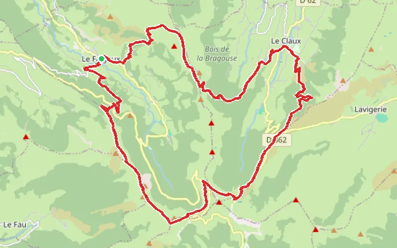 Tracé du parcours Du Falgoux au Claux par le Puy Mary puis retour au Falgoux