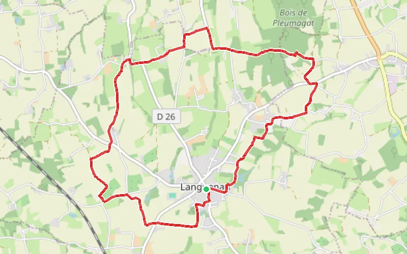 Tracé du parcours Circuit de Saint-Kenan à Languenan