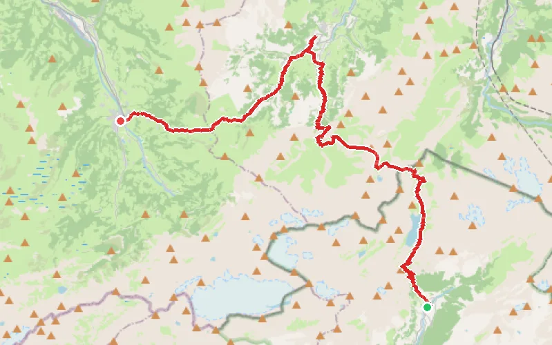 Tracé du parcours De Leukerbad à Lenk